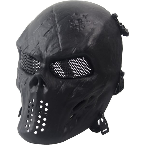 Rinling Airsoft Mask,Skull Full Mask Army Fans Supplies M06 Tactical Mask til Halloween Airsoft CS Game Cosplay og Party