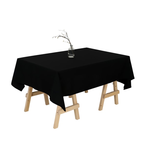 Svart bordduk 60x84 tommer rektangulær bordduk for 4 fots bord