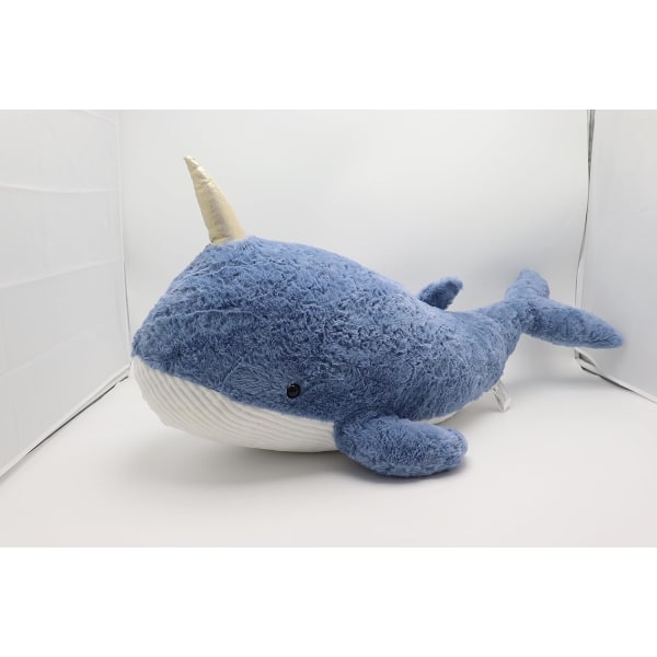 Whale Shark Plyschleksak Gosedjur mjuk kudde Söt leksakskudde Julfödelsedagspresent (blåval, 60 cm)
