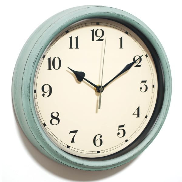 Maalaismainen seinäkello, 11 tuuman maalaistyylinen hiljainen kello (sininen)