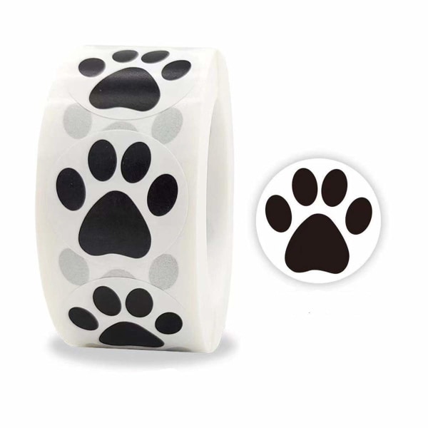 Paw Prints Animal Stickers 1000 stk 1'' etiketter, 2 ruller, Hundepote