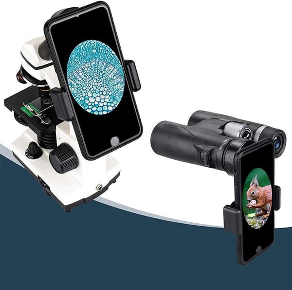 Smartphoneholder Teleskop Clip-On Universalbeslag til Spotlys Sort
