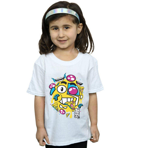 DC Comics Girls Teen Titans Go Pizza Face Bomuld T-shirt 5-6 Ye White 5-6 år