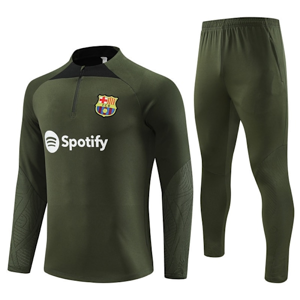 2324 sesong Barcelona Royal M Arsenal langermet halv spordress voksen fotballag uniform treningsdress langermet dress armygrønn-2-Xin ArmyGreen-2 ArmyGreen-2 L