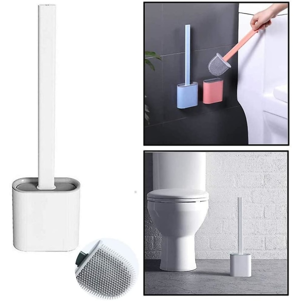 Toalettborste,silikon Toalettborste Med Snabbtorkande Hållare,vägg