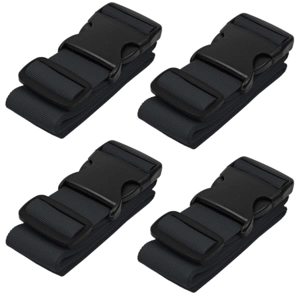 Bagasjestropper for kofferter Rem koffertbelter, 4-pakning, svart