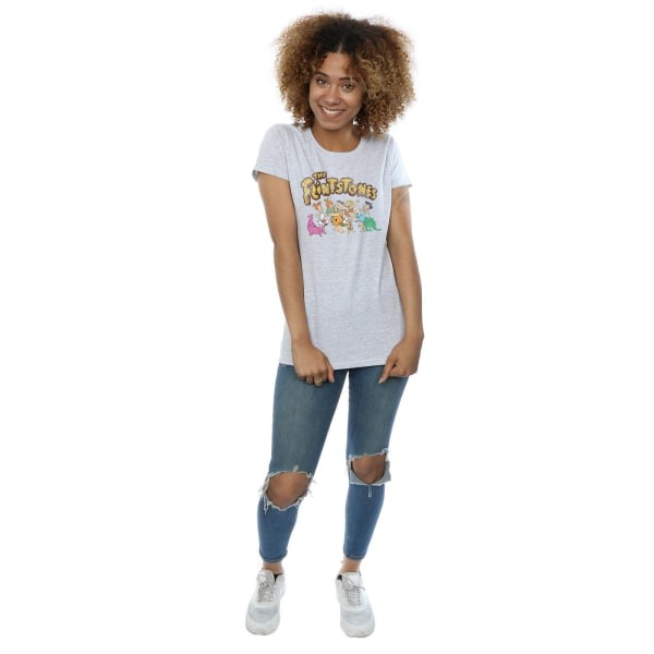The Flintstones naisten/naisten ryhmä Distressed-puuvillainen T-paita X Urheiluharmaa XL