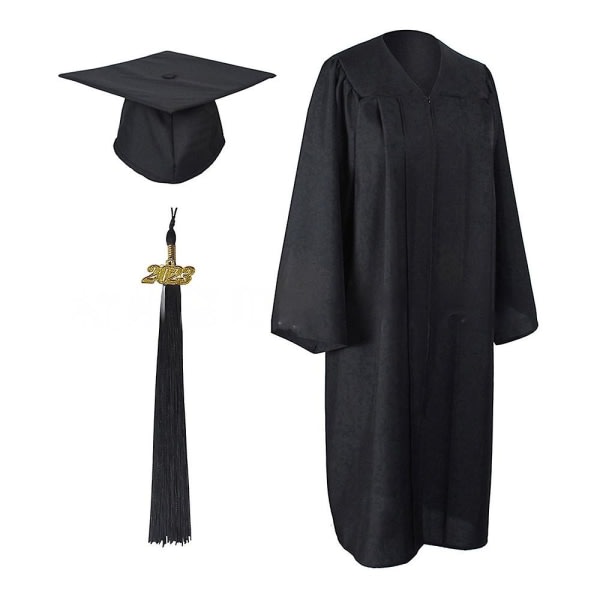 Studentklänning och cap med set för vuxna 2023 Black 57