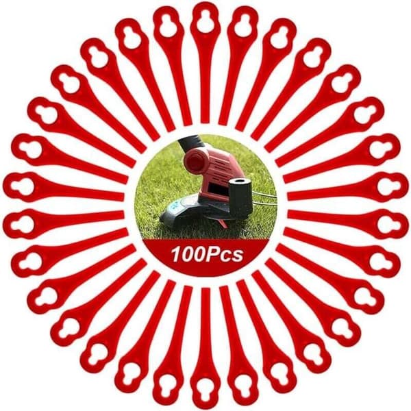 Pakke med 100 plastikk erstatningsblader for Florabest LIDL FRTA 20 A1, FAT 18B3, FRT18A gresstrimmer.