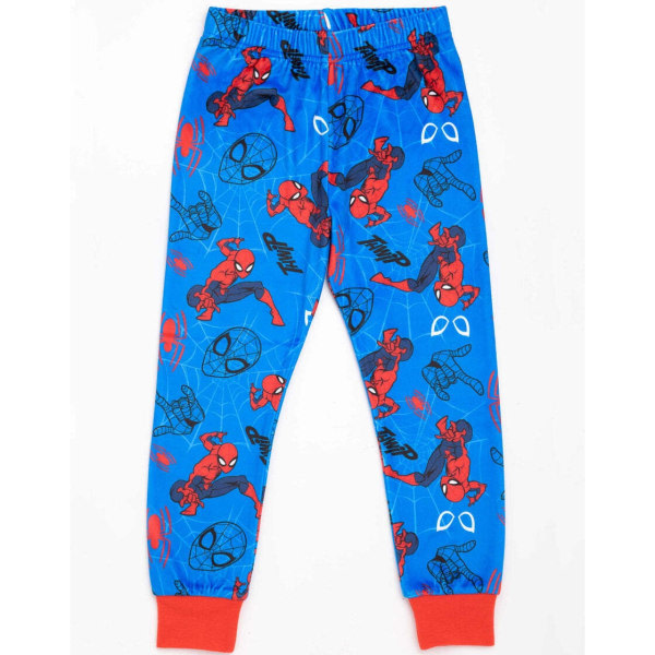 Spider-Man barn/barn fleece langt pyjamassett 9-10 år Blu Blå/Rød 9-10 år