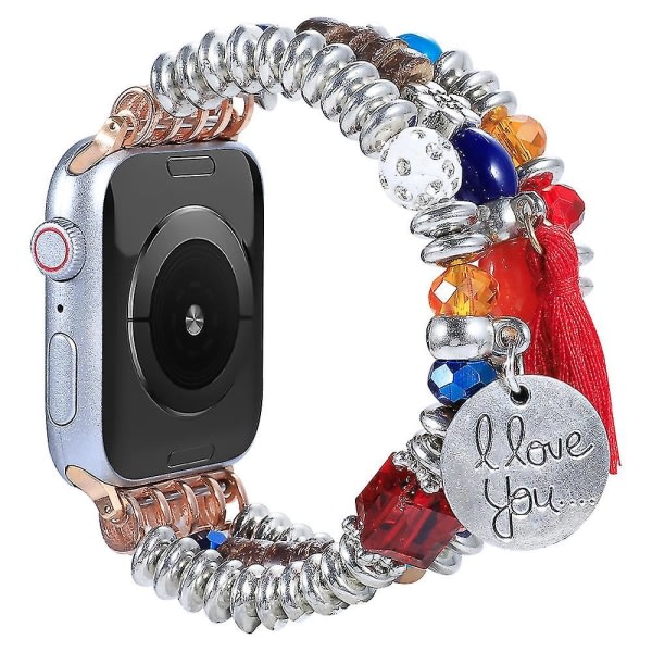 Smyckenspärlor for Apple Watch 7654321 Smart Watch Utsökt käsivarsinauha