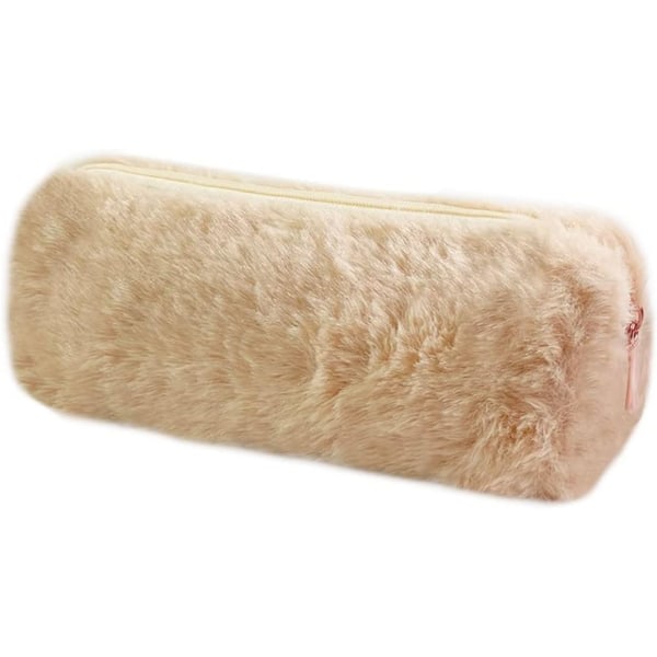 Plysch case, fluffigt case för flickor Mjukt case Plysch fuzzy pennväska Fluffigt söt case barnstudenter (khaki)