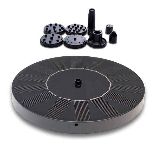 Fontän - Solcellefontæne / Vandfontæne Solcelle - 16 cm Sort-FF- Black Svart