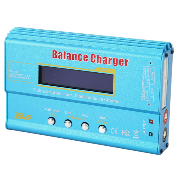 LiPo-batteribalansladdare 80W 1 till 6S LCD-display RC-batteriladdare Urladdare för NiMh NiCd Li Ion LFP SLA