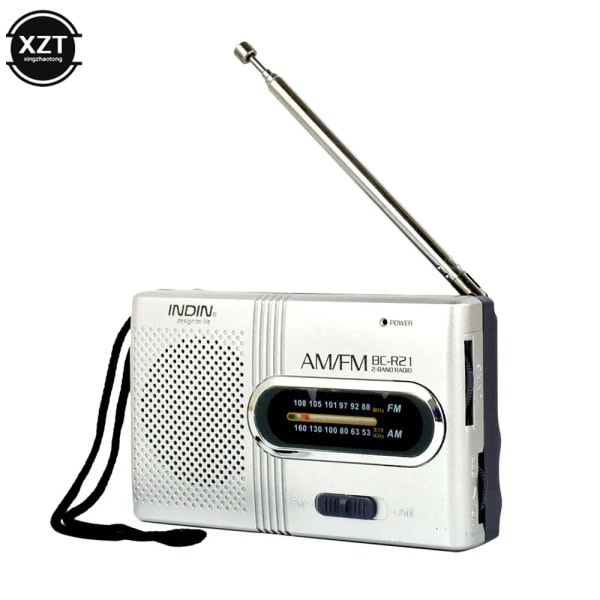 Ny design Bärbar Mini Radio Handhållen Dual-Band AM/FM musikspelare högtalare med infällbar antenn utomhus Stereo Radio