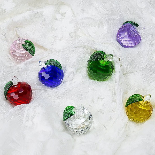 Crystal Apple Paperweight Art Glass Fruit Keräilyhahmot