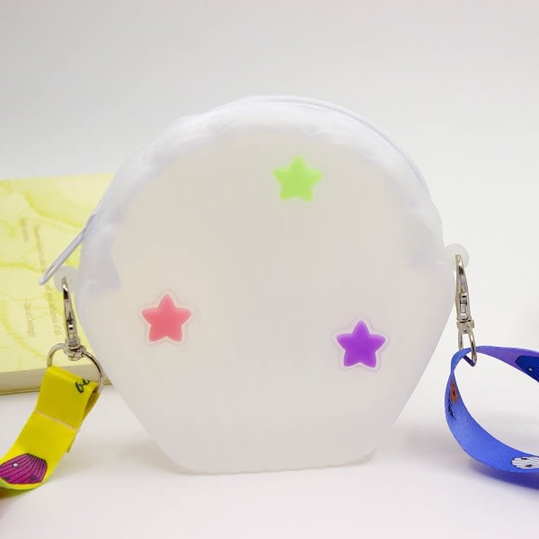 Crossbody-handväskor för toddler Söta Princess Shell-handväskor (Vita)
