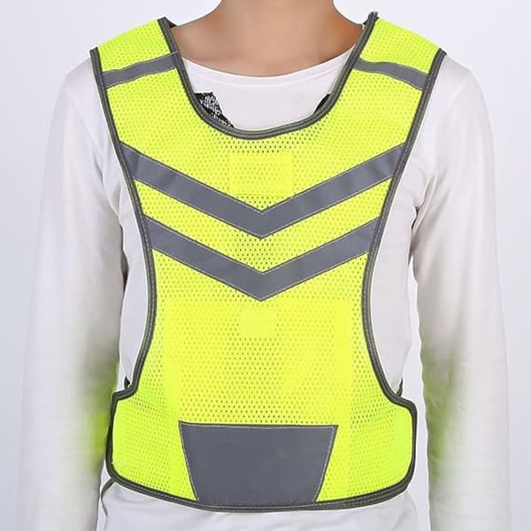 Løpevest Reflekterende Fluorescerende Høy Synlighet Justerbar Gul M Unisex
