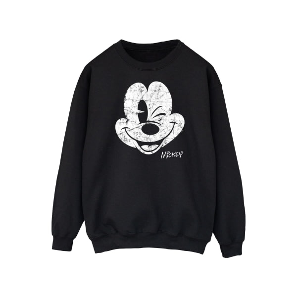 Disney Mickey Mouse Face Sweatshirt til mænd XXL Sort Sort XXL