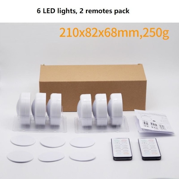 LED-lampor 16 färger LED spotlights paket med 6 LED-valoa 2 kaukosäädintä