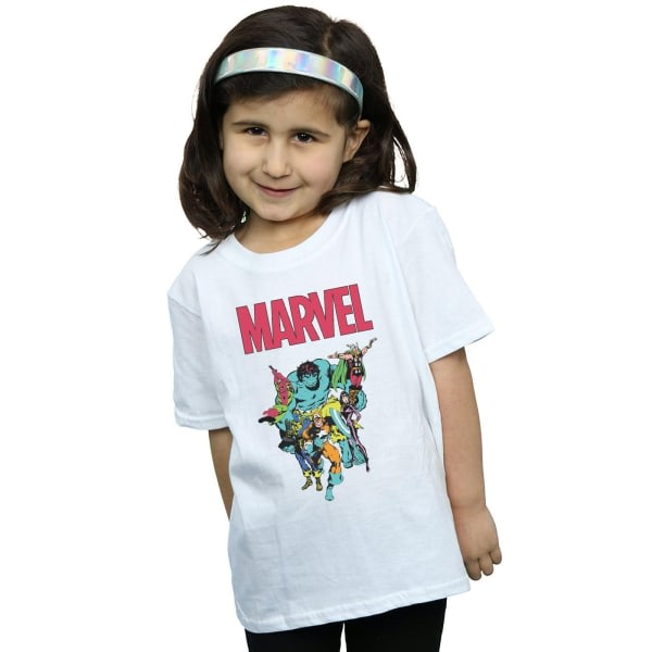 Marvel Girls Avengers Pop Group T-paita puuvillaa 7-8 vuotta Valkoinen 7-8 vuotta