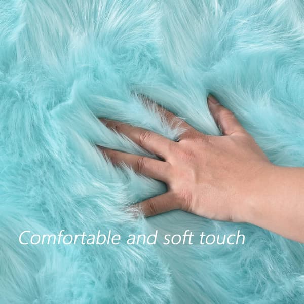 Superblødt tæppe, fluffy gulvmåtte, soveværelsesgulvmåtte Sky blue