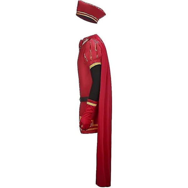 Herr Farquaad Kostym Kung Robe Röd Kappa Med Hatt Cosplay Outfit Halloween Jul Fancy Dress Party Tillbehör XL