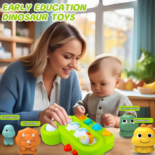 Dinosaur Pop Up Leker for 1-årige Jenter og Gutter Babyleker 6 til 12 Måneder Gaver til 1-åring Første Bursdagsgaver-XF5-