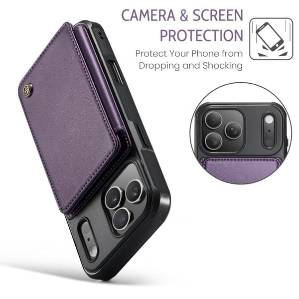 iPhone 17 Pro Max Case with Card Holder & RFID Protection Purpur