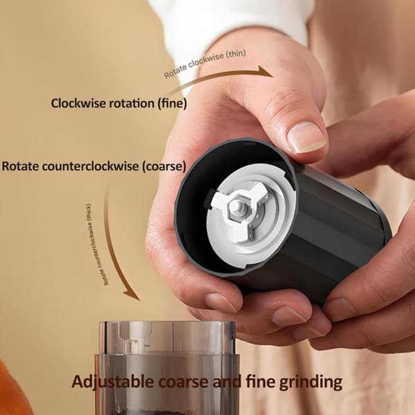 Manuel kaffekværn justerbar kværnstørrelse bærbar joystick robust holdbar sort