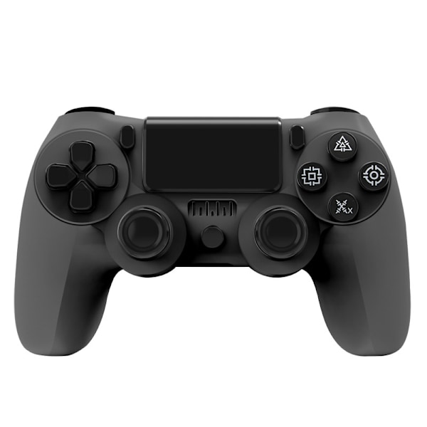 PS4 trådløs controller, High Performance Double Vibration Gamepad kompatibel med Playstation 4/ Pro/Slim/PC med lydfunktion (sort)