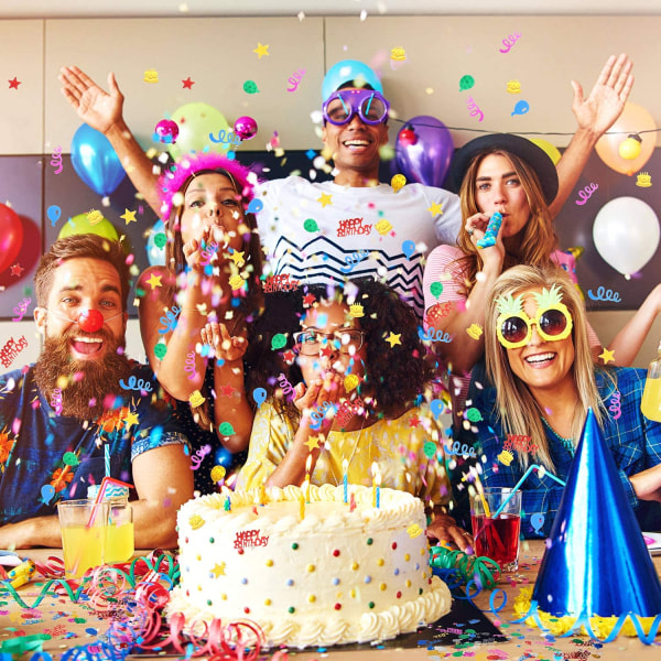 6000 stycken färgat flerfärgat papper på födelsedagen
