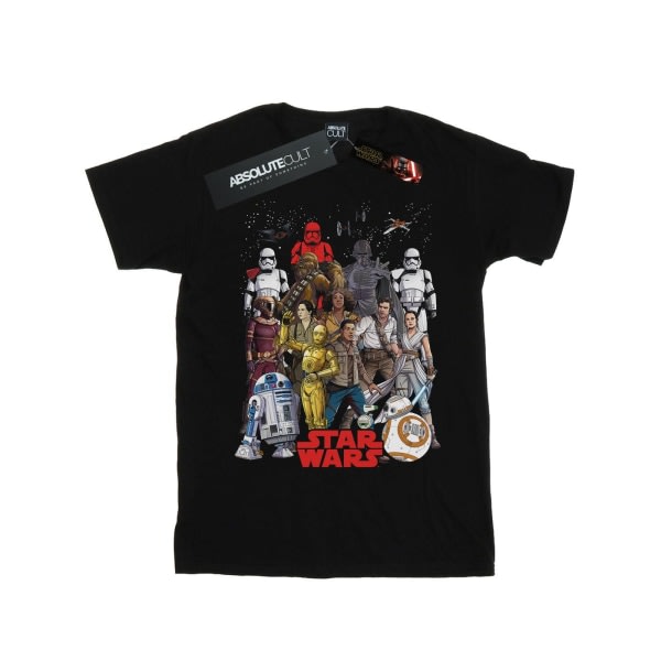 Star Wars Boys The Rise Of Skywalker Character Collage T-paita, musta 9-11 vuotta