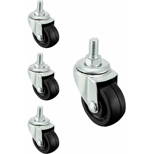 4 kpl 40 mm kumiren pyöriä M8 kierteellä