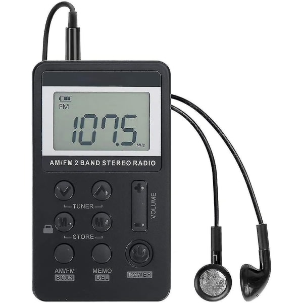 Personlig AM/FM Pocket Radio Bærbar Vr-Robot, Mini Digital Tuning Walkman Radio med utskiftbart batteri