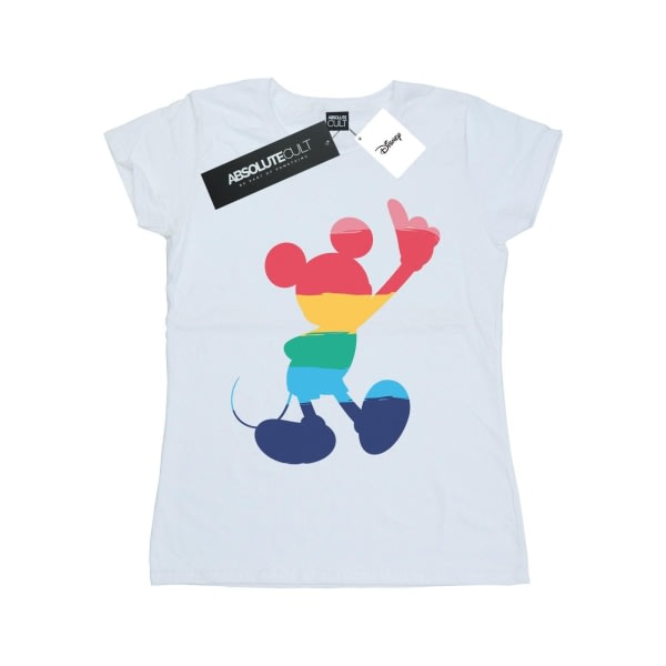 Disney Musse Pigg Regnbågsväska för kvinnor/dam T-shirt i bomull L Vit L