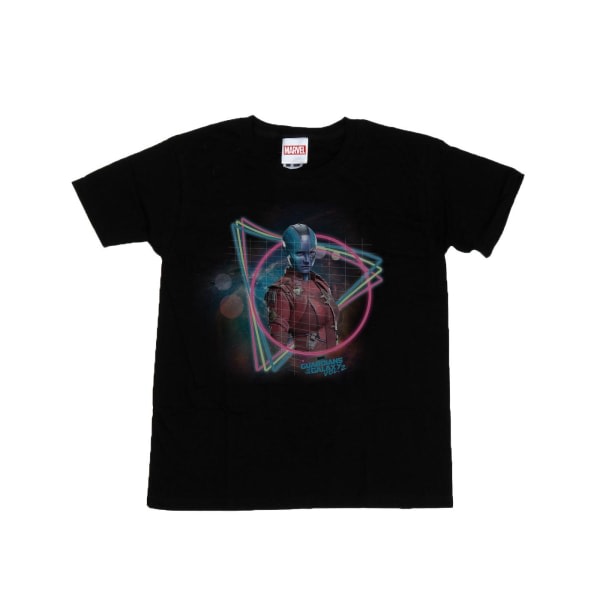 Marvel Girls Guardians Of The Galaxy Neon Nebula bomull T-shirt Black 12-13 Years