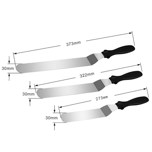 Spatulat / Leivontaterät 3 kpl musta black