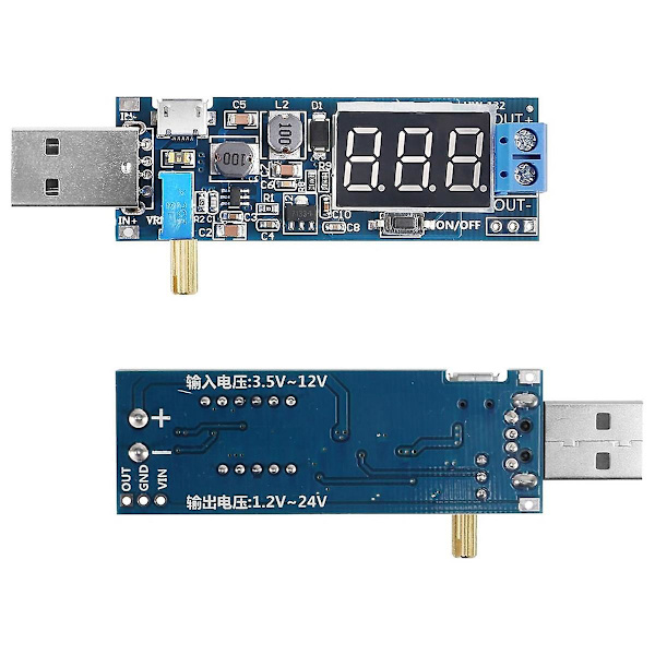 6 st USB Buck Boost-omvandlare 3,5 V-12 V till 1,2 V-24 V DC-DC Step Up Strömförsörjningsmodul Spänningsregulator
