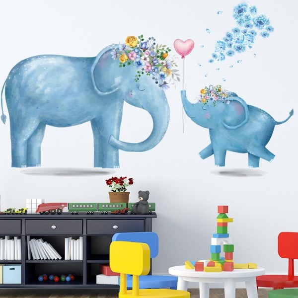 Lovely Elephant Balloon Seinätarrat Tarrat Baby sisustustahna
