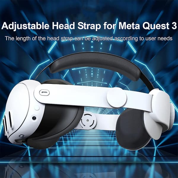 Erstatningshodebånd for Meta Quest 3 VR-tilbehør Justerbart reduserer hode trykket for Meta Quest 3-stropp-XF9-