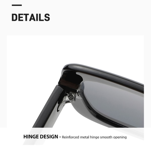 Ins Large Frame UV 400 beskyttelse som reduserer blendende solglasögon black-black gray