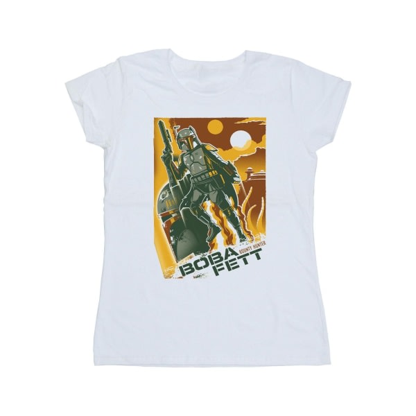 Star Wars Dame/Dame Boba Fett Collage T-skjorte bomull XL Whi Hvit XL