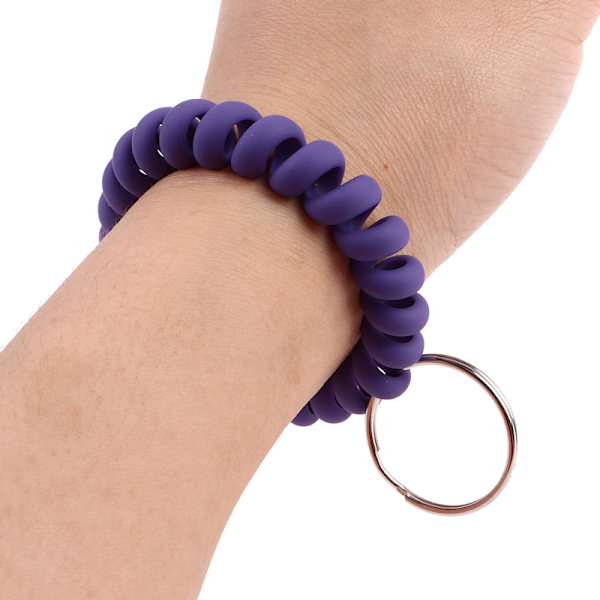 6 stk spole plastspiral nøkkelringholder Strekkbar armbånd K one size