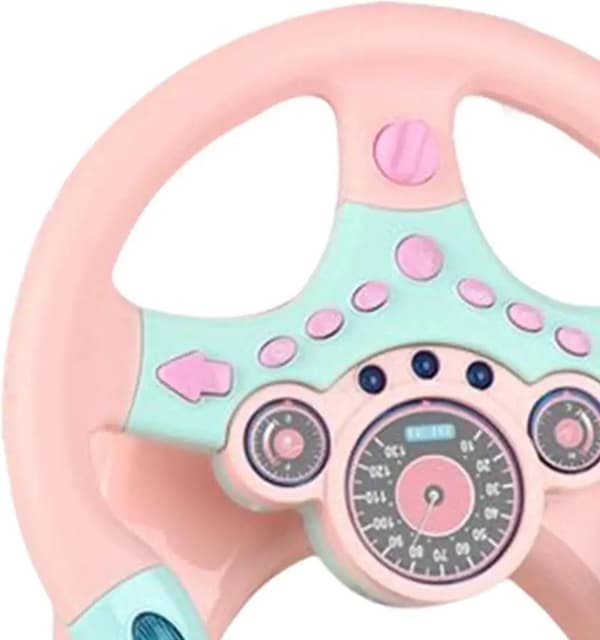 Leluauton ohjauspyörä lelu automatkoille, vaaleanpunainen Pink