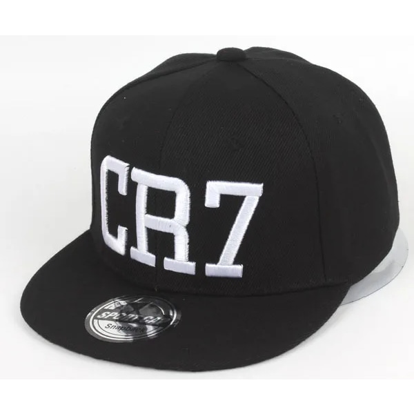 Barn Fotballstjerne Ronaldo CR7 Broderi Barn Cap Hatt Ben Gutter Jenter Sport Snapback Hip-hop Kepsar Gorras black