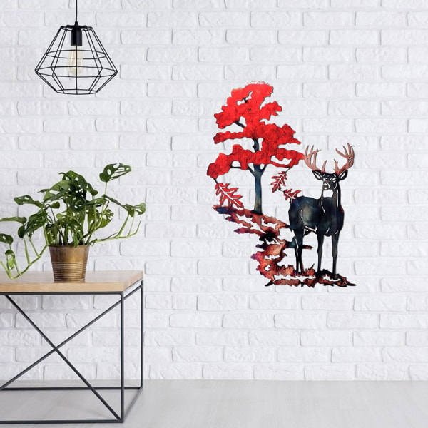 Metalljern Whitetail hjort veggkunst dekorasjon skulptur, 3D elg
