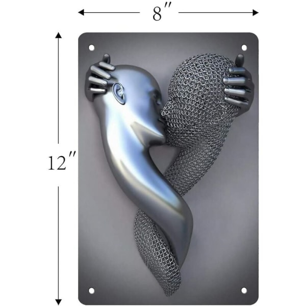 Modern abstrakt metallplakett, 3D- print i metallskulptur Stil 12