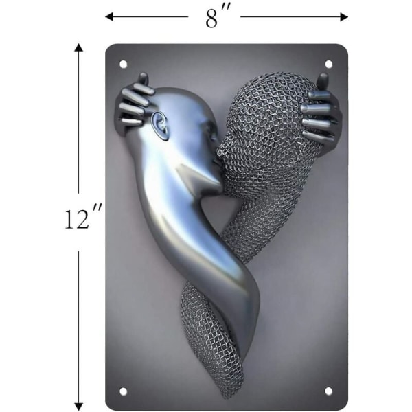 Moderne abstrakt metalplade, 3D-printmønster metalskulptur Stil 12