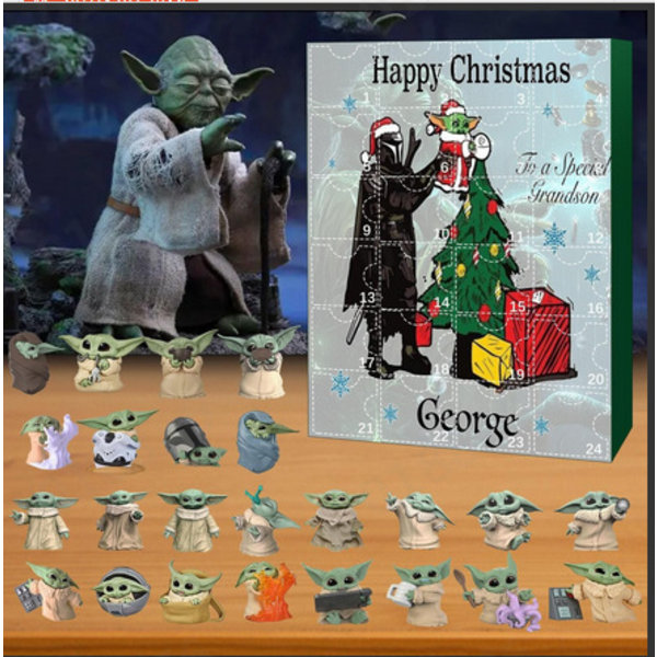 2024 Adventskalender Julkalender Blind Box 24-dagars Nedräkningskalender Blind Box Yoda A